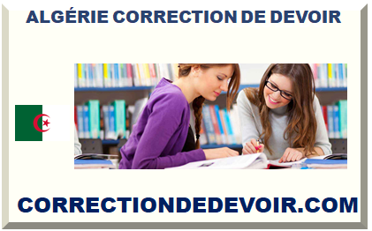 ALGÉRIE CORRECTION DE DEVOIR